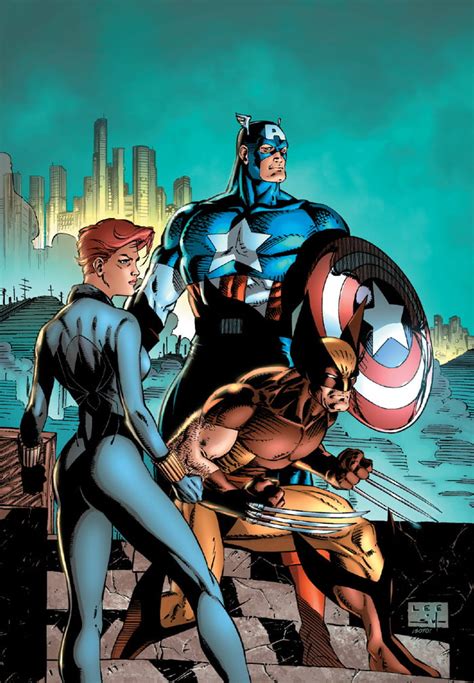 Black Widow Captain America And Wolverine By Jim Lee Gag