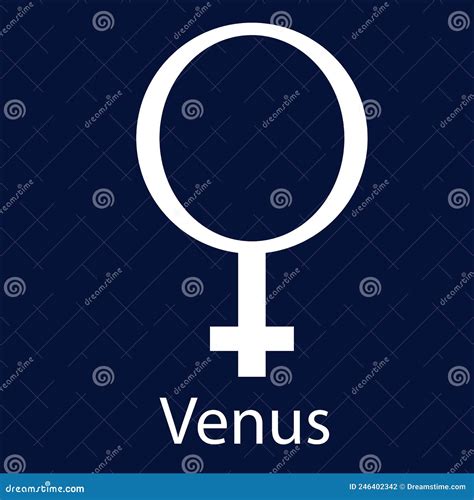 Astrological Black Flat Symbol Venus Vector Illustration Stock Vector