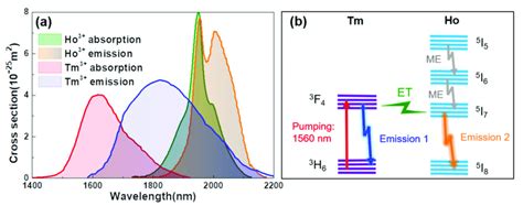 A The Absorption And Emission Cross Section Of Tm And Ho B