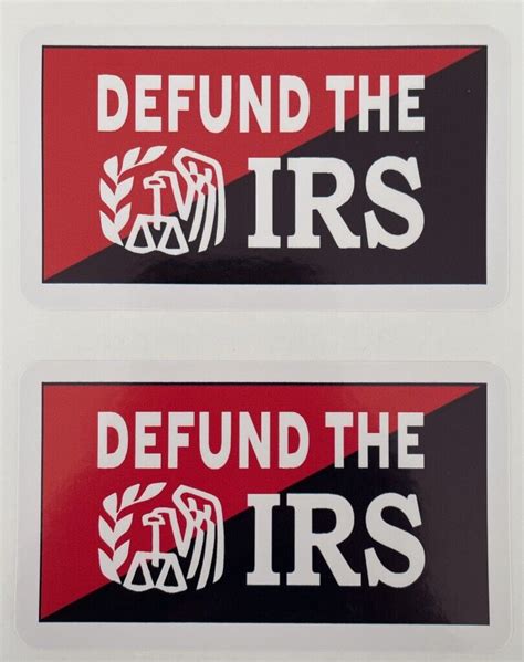 Defund The Irs Funny Sticker X 2 Waterproof D1038 Ebay