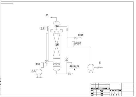 水吸收氨气填料吸收塔设计cad说明书autocad 2000模型图纸下载 懒石网