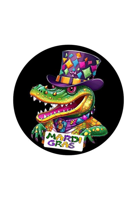 Mardi Gras Gator Sign Louisiana Celebration Wreath Attachment Metal