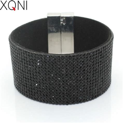 Xqni Nova Moda De Alta Qualidade Pulseira De Couro De Cristal Artesanal