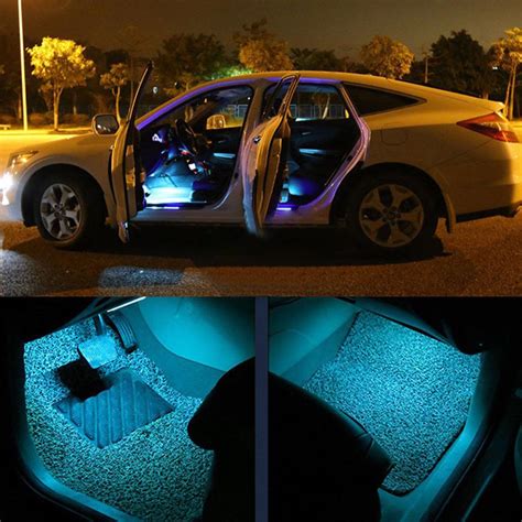 4 In 1 9LED Remote Control Colorful RGB Car Interior Floor Atmosphere