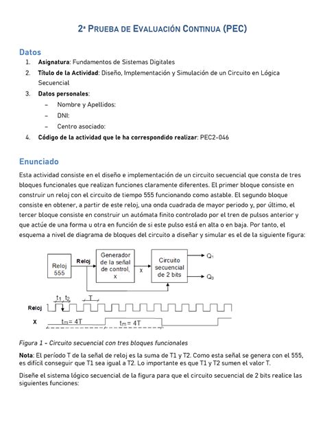 Ejemplo Pec A O Prueba De Evaluaci N Continua Pec