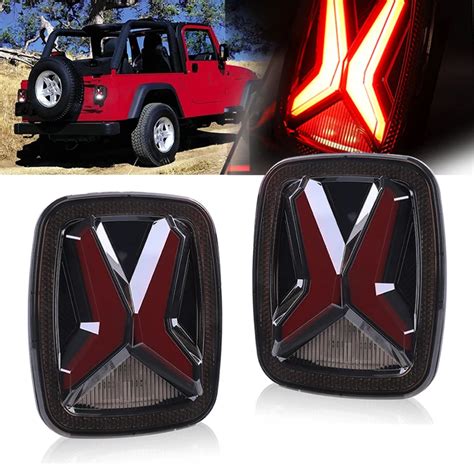 Luces Traseras LED De 12V Para Jeep Wrangler CJ TJ YJ 1998 2006 Lente