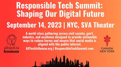 Responsible Tech Summit Shaping Our Digital Future September 14 2023 Sva Theatre 🍁 — All