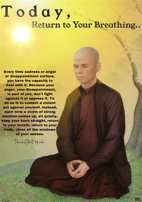 Today Return to Your Breathing Thich Nhat Hanh Quote Collectiveॐ