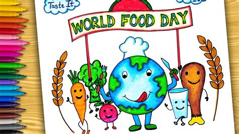 World Health Day Drawing World Food Day Poster World Food Day Chart Eat Safe Eat Healthy