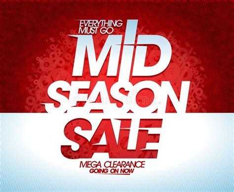 Mid Season Sale Mega Clearance Vector Banner Of Flyer Design Stock