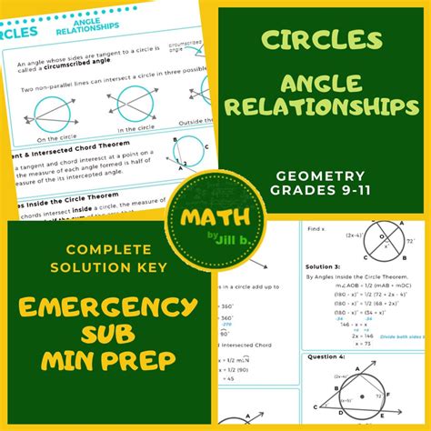 Geometry Angle Relationships In Circles Handout Lesson Worksheet Emergency Distance Learning — 🛍