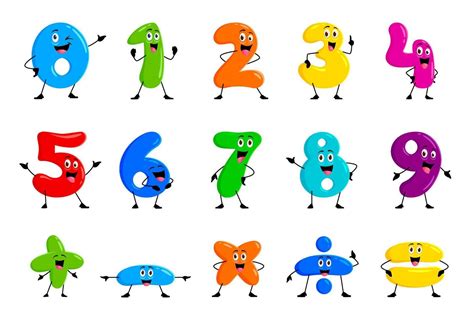 Cartoon math number characters, funny mathematics 46915849 Vector Art ...