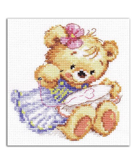 Alisa I Love To Embroider Teddy Bear Cross Stitch Kit Cross Stitch Kit Cross Stitch Teddy Bear