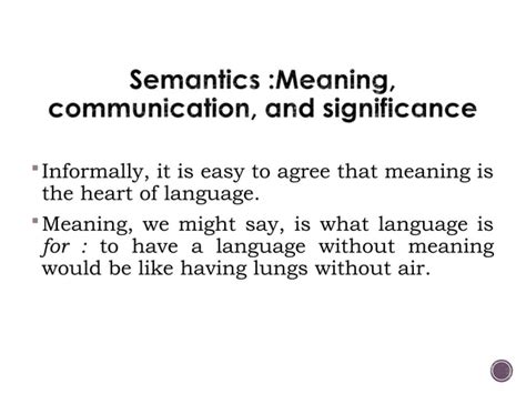 Semantics And Pragmatics Definition And Relationship Ppt