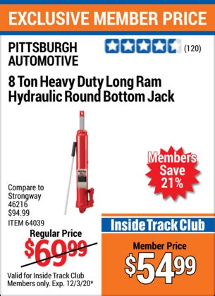 Ton Super Heavy Duty Long Ram Hydraulic Flat Bottom Jack From Tnm By