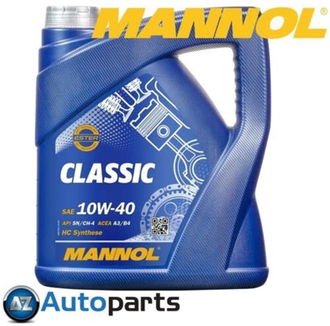 Mannol Classic 10W40 Engine Oil ACEA A3 B4 API SN CH 4 HC Synthese