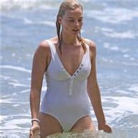 Margot Robbie White Bikini Beach Candids