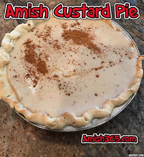 Amish Custard Pie Amish 365