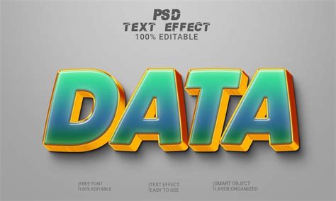 Datos De Efectos De Texto 3d Archivo Psd De Estilo De Texto Editable