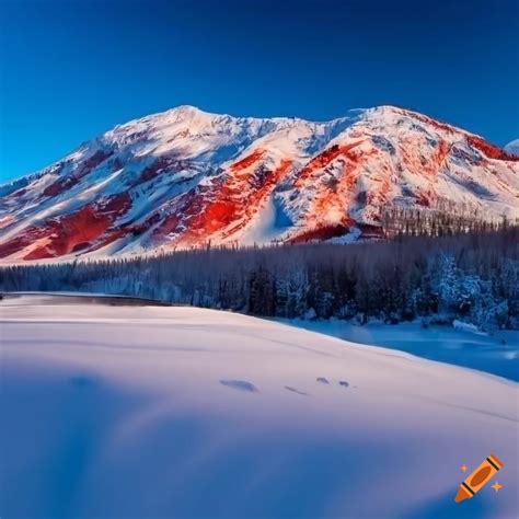 Panorama Of A Snow Covered Valley On Craiyon