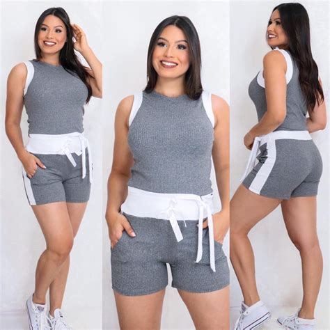 Conjunto Cropped E Shorts Feminino CANELADO Shopee Brasil