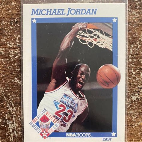 1991 All Stars Michael Jordan NBA Hoops 253 Number 6 1991 Hoops 253