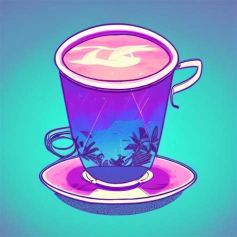 Lexica A Cup Of Tea Epic Retrowave Art Trending On Art Station