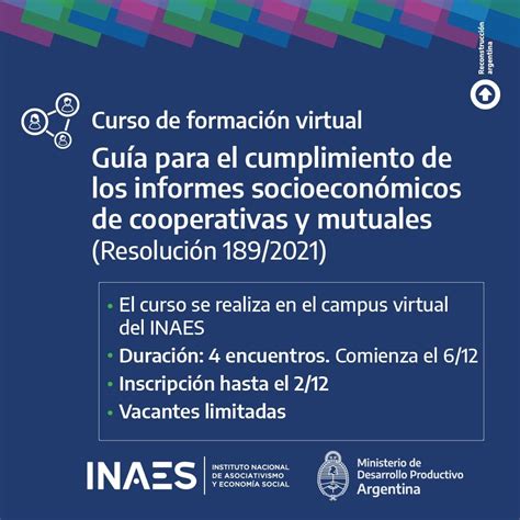 Nuevo Curso Del Inaes Sobre Los Informes Socioecon Micos Conam