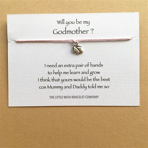 Will You Be My Godmother Friendship Wish Bracelet Christening