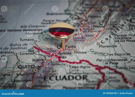 Pasto Pinned on a Map with the Flag of Colombia Stock Image - Image of journey, geography: 209504703