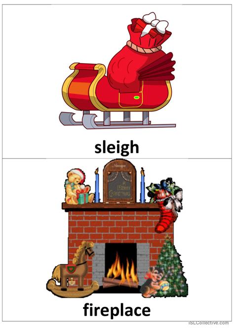 Christmas Flashcards Vocabulary Flas English Esl Worksheets Pdf And Doc