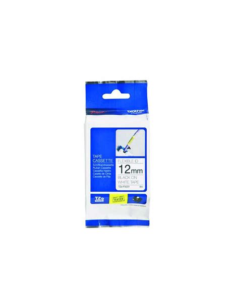Brother Tz Flexible Label Tape 12mm X 80m Black On White