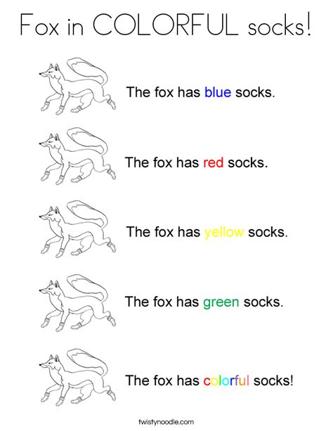 Fox In Socks Free Printables