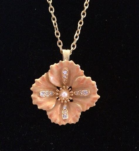Joan Rivers Flower Pendant Brooch Pin Etsy