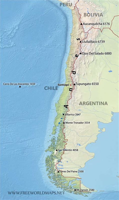 Chile Physical Map