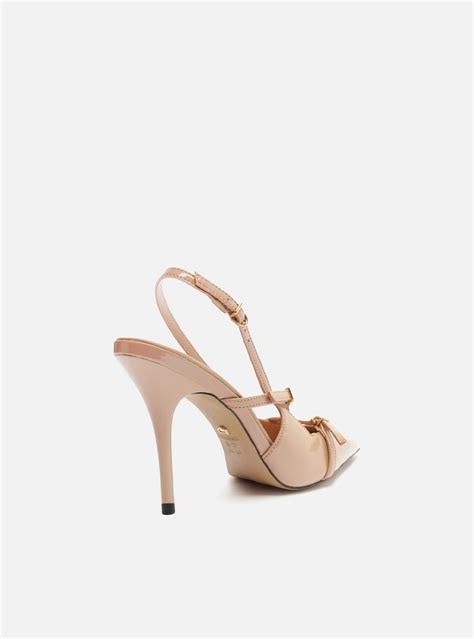 Scarpin Nude Arezzo Verniz Salto Alto Slingback Amélia ZZ MALL