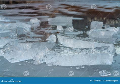 Thaw With Puddles On Ice Stock Image Image Of Frost 145787537