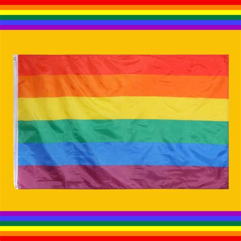 Traditional Rainbow Gay Pride Flag 5ft X 3ft Glowtopia