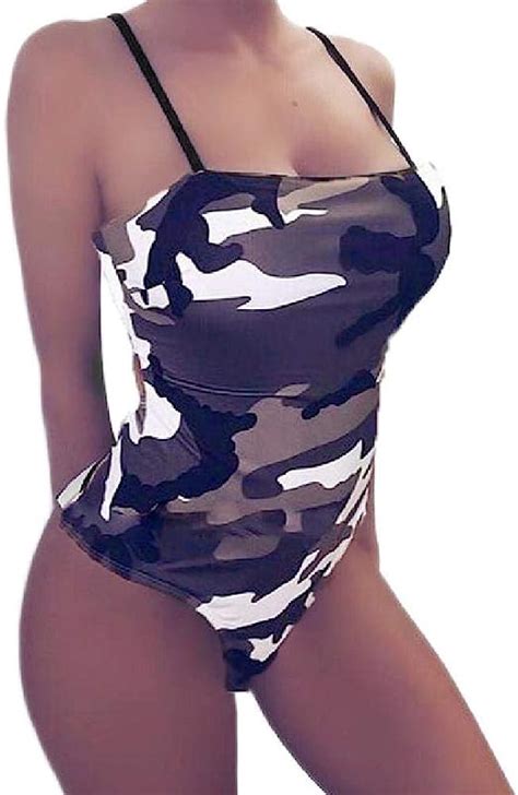 Womens Swimwear Camouflage Print Bikini Swimwear Bathing Beachwear Bikiny Amazon Co Uk Clothing