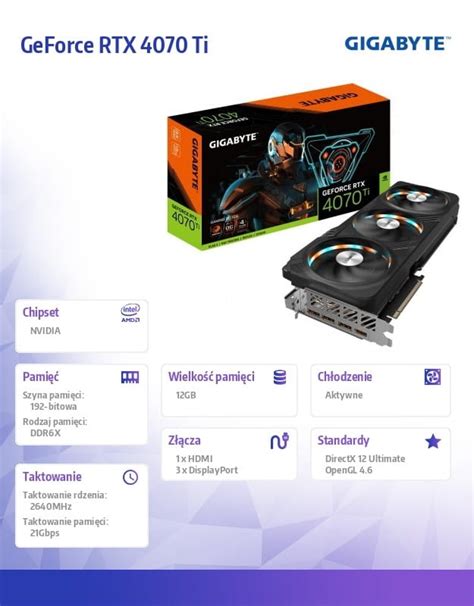 Gigabyte Karta Graficzna GeForce RTX 4070 Ti GAMING OC 12GB GDDR6X