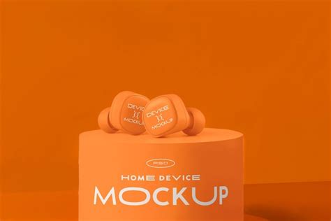 Orange Tech Device Mockup Design Premium Ai Generated Psd