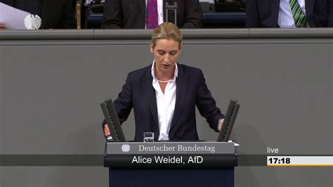 Alice Weidel Erste Rede Im Bundestag Afd Youtube