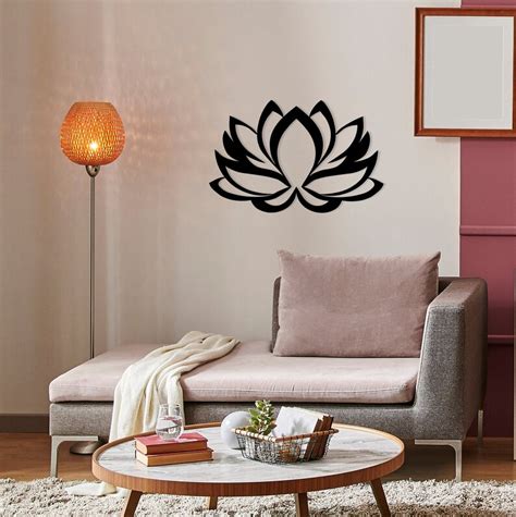 Lotus Flower Metal Wall Art Metal Wall Decor Wall Hanging Etsy