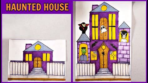 Halloween How To Draw A Haunted House Folding Surprise Drawing For