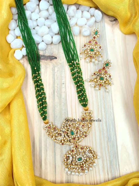 Pearl Long Necklace White Stone Long Necklace Beaded Long Necklace