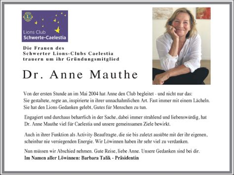 Traueranzeigen Von Anne Mauthe Sich Erinnern De