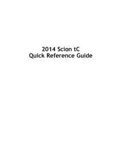 2014 Scion TC Quick Reference Guide 2014 Scion Tc Quick Reference