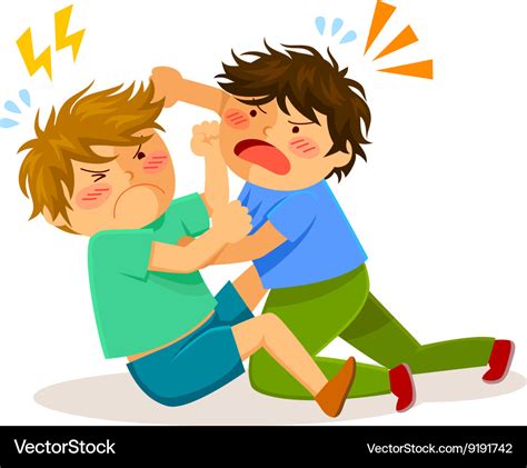 Fighting Boys Royalty Free Vector Image Vectorstock