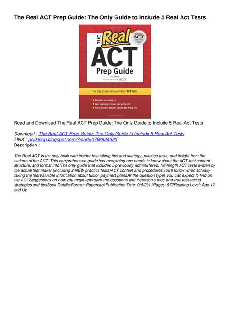 Pdf Book Download The Real Act Prep Guide The Only Guide To Include 5