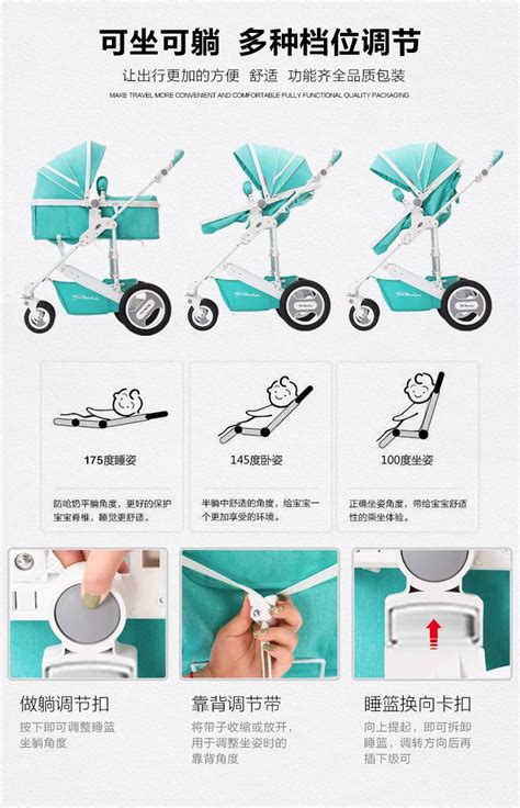 BABYFOND прогулочная коляска с высоким пейзажем, легкая складная ...
